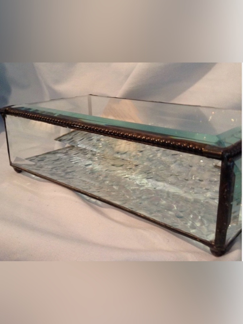 J.Devlin Glass Box Beveled in Clear with Brass Trim